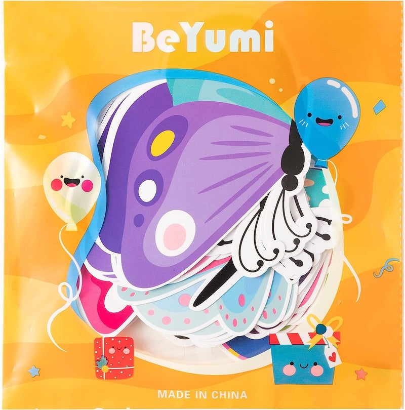 BeYumi مجموعة ملصقات جدارية على شكل فراشات من BeYumi تتكون من 45 قطعة لتزيين الحائط للربيع والصيف لموارد المعلمين لتزيين الحدائق والمنازل والفصول الدراسية والمدارس وحفلات استقبال المواليد وأعياد الميلاد. - Image 5