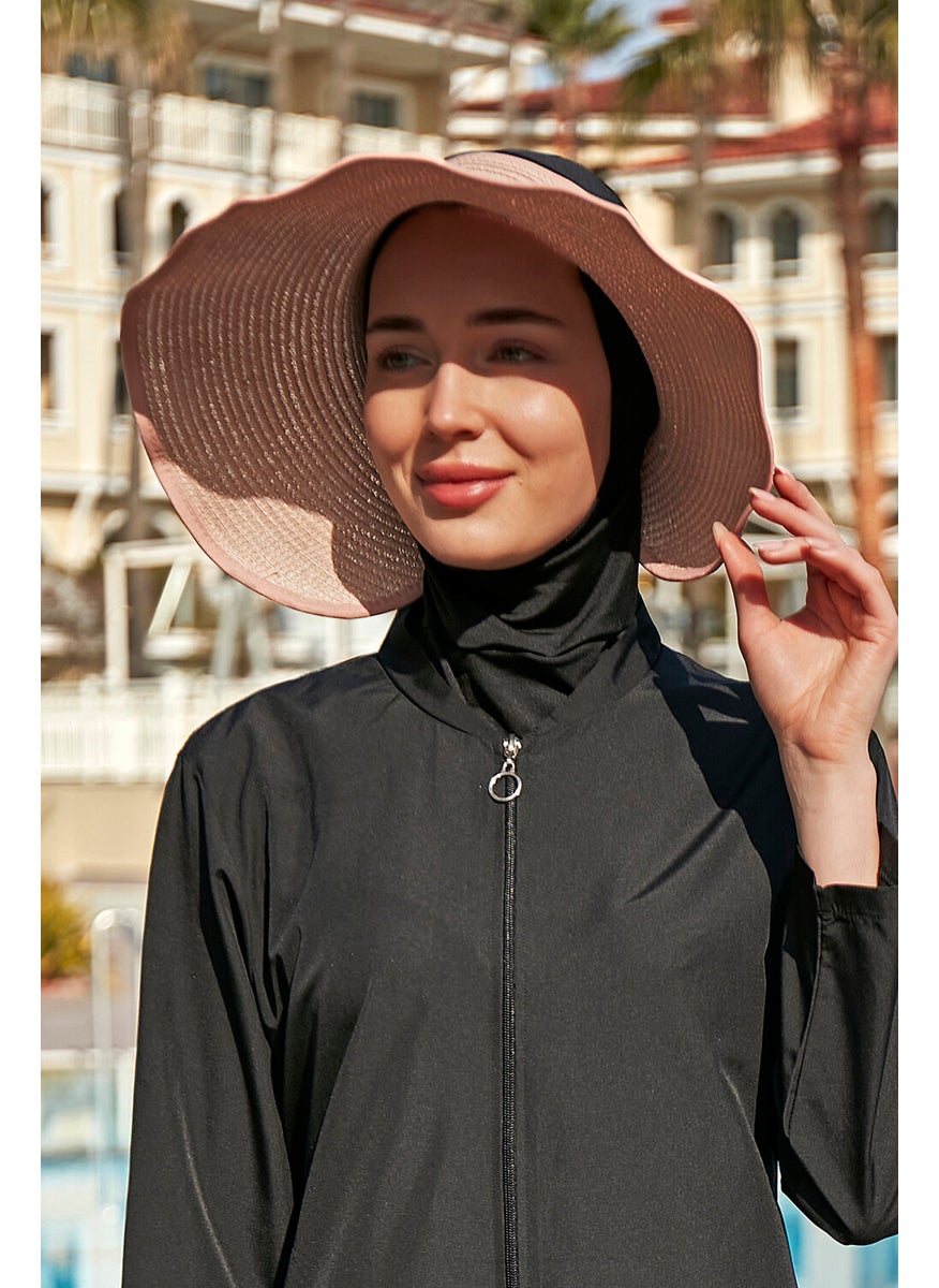 Remsa Mayo Remsa Swimsuit Remsa Bow Foldable Visor Straw Hat Sunscreen Visor Rş-78 Powder  - Image 3