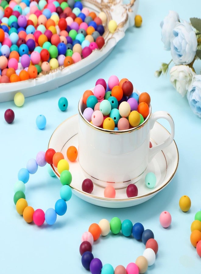 Hotop 1200 Pcs Round Silicone Beads Bulk for Keychain Making Kit 48 Colors Rubber Beads Silicone Focal Beads Loose Beads for Necklace Bracelet Lanyard Making (12 mm) - Image 4