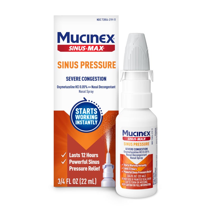 Mucinex Sinus-Max Severe Nasal Congestion Relief Sinus & Allergy Nasal Spray, 0.75 Fluid Ounce - Image 1