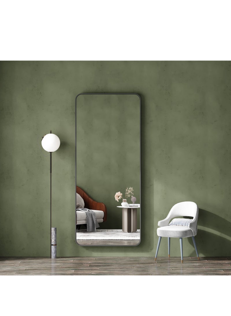 NZONE STORE Full-Length Elegant long mirrors with circular curved edges, black || 180CM- 80CM  - Image 2