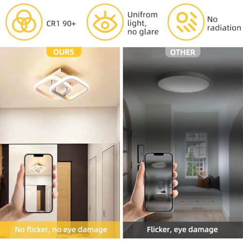 HASTHIP® 22W Modern Ceiling Light LED Acrylic Minimalism Square LED Ceiling Lamps for Hallway Office Bedroom Kitchen Living Room Ceiling Lights - Image 4
