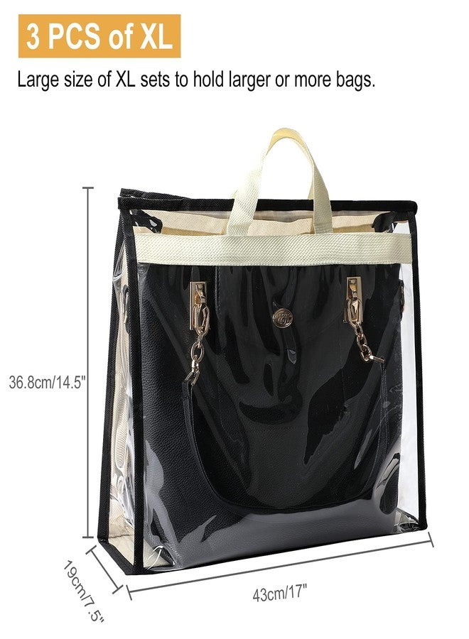 Outgeek 3PCS Purse Storage Bag Organization Purse Dust Bag Organizer Clear Plastic Lightweight Protective Waterproof Handbag Protector - Image 3
