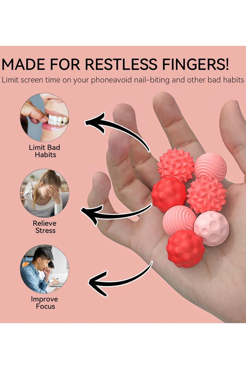 هالامودو السيليكون المغناطيسي فيدج الكرات لعب, 8PCS الجذب نسيجات الحسية فيدج الكرة لعبة مع شل السيليكون للكبار,مكتب هادئ الكرات المغناطيسية الإجهاد فيدج لعب - Image 2