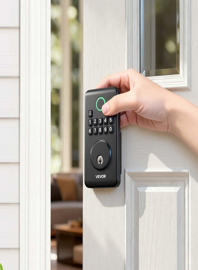 VEVOR Keyless Entry Door Lock, Electronic Deadbolt with Customizable User Codes, Pioneering Easy-Grip Design, Keyed Entry, Auto Lock, Anti-Peeking Password, Backlit Keypad, for Home, Matte Black - Image 1