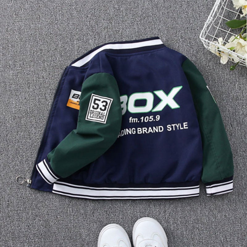 Children'S Coat 2025 Autumn Coat Boy'S Basketball Coat Children'S Contrast Color Western-Style Coat Thin Jacket - Image 2