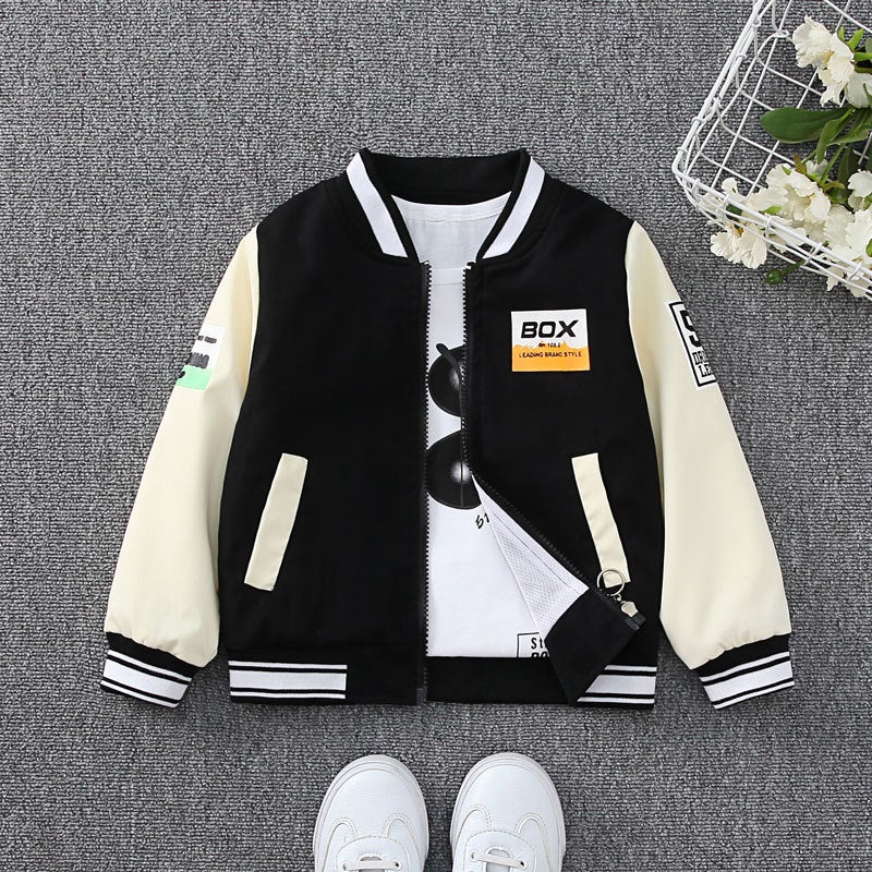 Children'S Coat 2025 Autumn Coat Boy'S Basketball Coat Children'S Contrast Color Western-Style Coat Thin Jacket - Image 5