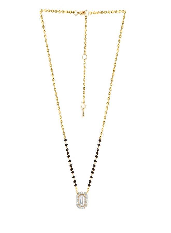 MINUTIAE Gold-Plated Crystal-Studded & Beaded Mangalsutra for Women's & Girls MNT346_G - Image 2