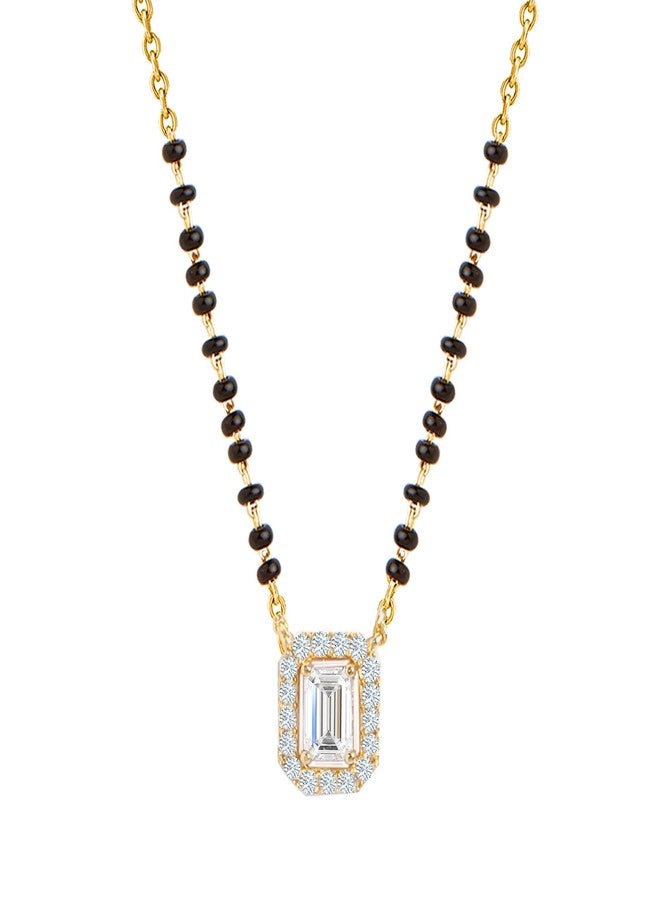 MINUTIAE Gold-Plated Crystal-Studded & Beaded Mangalsutra for Women's & Girls MNT346_G - Image 1