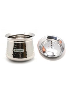 Coconut Stainless Steel - Cookware/Fiji Hammered Handi with Lid-1 Unit - Capacity - 1400 ML