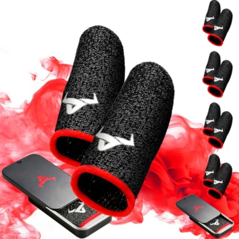 8 Pack Finger Sleeves for Gaming, Thumb Sleeves for Mobile Gaming, Anti Sweat, Ultra Thin, 0.15mm Silver Fiber, Suitable for Most Gamers, Gaming Finger Gloves for PUBG COD Dedales Gamer, Covers - Image 1