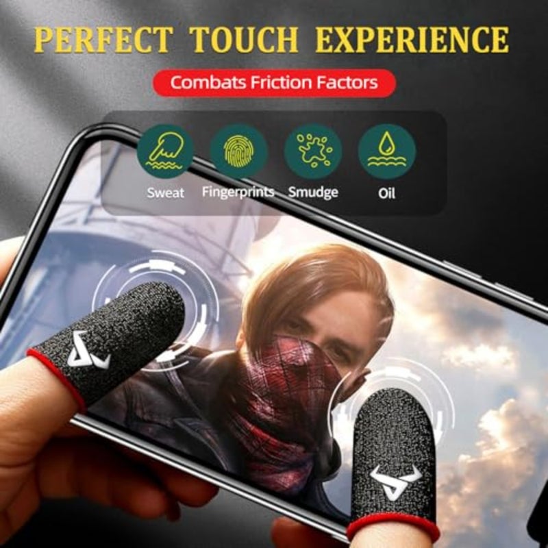 8 Pack Finger Sleeves for Gaming, Thumb Sleeves for Mobile Gaming, Anti Sweat, Ultra Thin, 0.15mm Silver Fiber, Suitable for Most Gamers, Gaming Finger Gloves for PUBG COD Dedales Gamer, Covers - Image 5