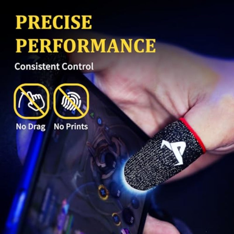 8 Pack Finger Sleeves for Gaming, Thumb Sleeves for Mobile Gaming, Anti Sweat, Ultra Thin, 0.15mm Silver Fiber, Suitable for Most Gamers, Gaming Finger Gloves for PUBG COD Dedales Gamer, Covers - Image 4