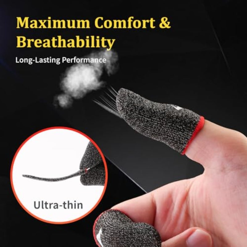 8 Pack Finger Sleeves for Gaming, Thumb Sleeves for Mobile Gaming, Anti Sweat, Ultra Thin, 0.15mm Silver Fiber, Suitable for Most Gamers, Gaming Finger Gloves for PUBG COD Dedales Gamer, Covers - Image 3