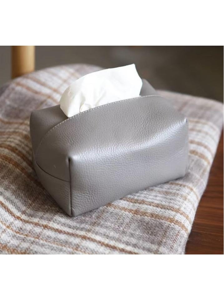Decorhills Leather Tissue Box Cover for Home, Office, Car – Decorative PU Leather Tissue Holder for Living Room, Bedroom – Elegant, Compact Tissue Organizer – Fits Standard Boxes – 20x13x10cm, 250g  - Image 2