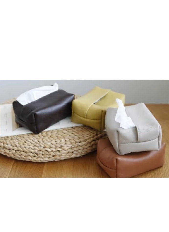 Decorhills Leather Tissue Box Cover for Home, Office, Car – Decorative PU Leather Tissue Holder for Living Room, Bedroom – Elegant, Compact Tissue Organizer – Fits Standard Boxes – 20x13x10cm, 250g  - Image 5