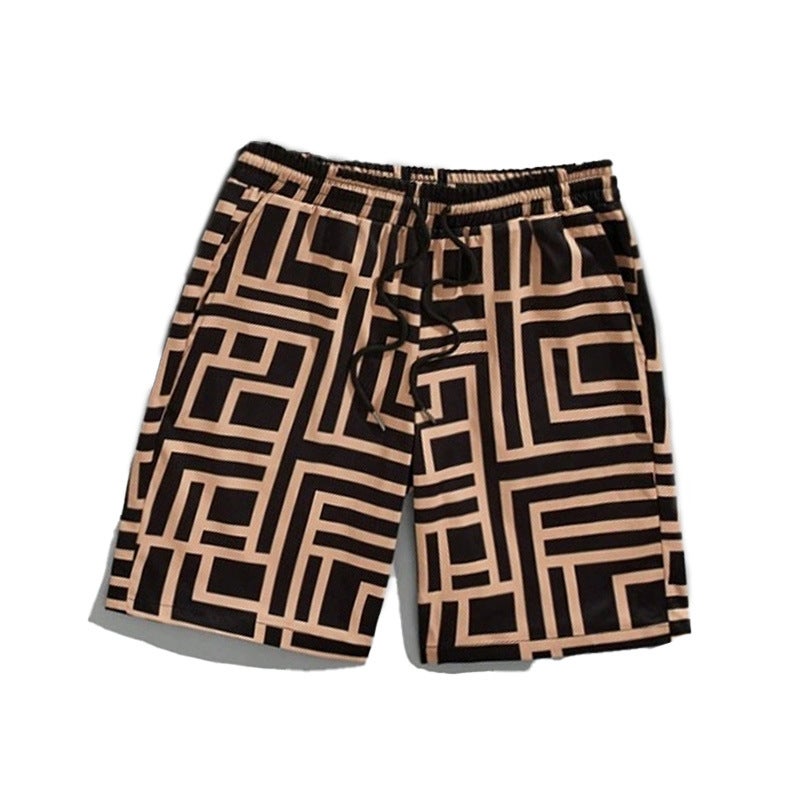 New Sublimation Round Neck Short-Sleeved Beach Pants Hawaiian Suit Simple Trendy Two-Piece Set 3D Printing - Image 1