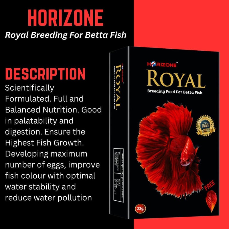 VAYINATO مجموعة غذاء صحي VAYINATO Horizone لأسماك البيتا | Eagle Betta Plus-50G، غذاء تربية Royal Horizone لأسماك البيتا-22G، Aura غذاء بروتين البيتا الصحي-25G | عبوة من 3 - Image 2