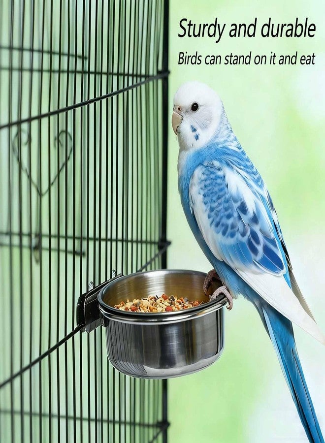 Xxmbbjy 3 Pcs Stainless Steel Bird Food Water Bowls, Parrot Feeding Dish Cups with Clamp Holder Bird Ball Toys for Chinchilla, Cockatiel, Conure, Budgies, Parakeet, Lovebirds, Small Animals (Small) - Image 4