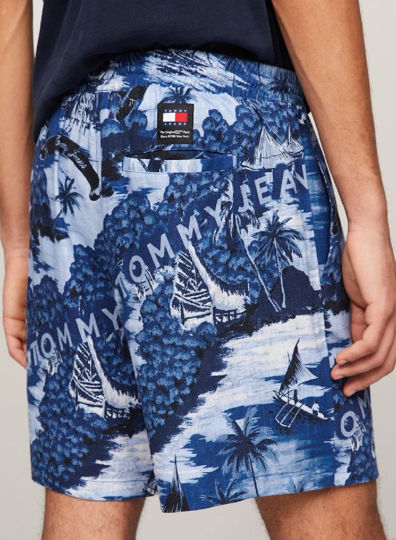 TOMMY JEANS Hawaiian Print Beach Shorts - Image 3