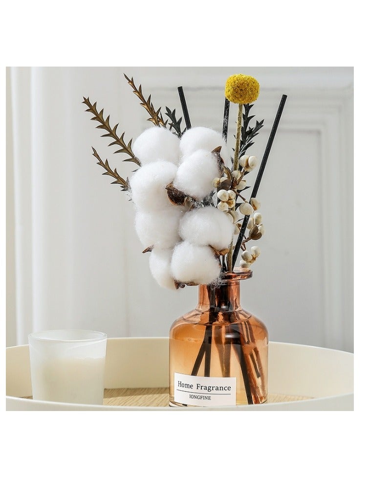 OASIS-TH Flower Reed Diffuser Set Scent Diffuser With Sticks Home Fragrance Flower Diffuser For Home Office Bathroom Shelf Decor Blue Wind Chime Scent 120ml  - Image 2