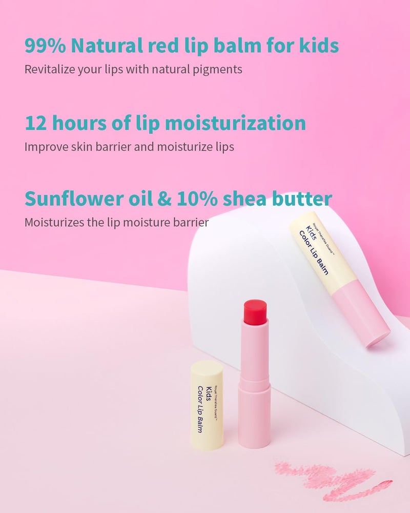 GOONGBE Kids' Color Lip Balm - Korean Kids Red Tint Lip Balm for Chapped and Cracked Lips with Natural Pigments - Hydrating Lips with Plant Oils and Shea Butter - Allergen Free Scent, 0.1 oz. - Image 3