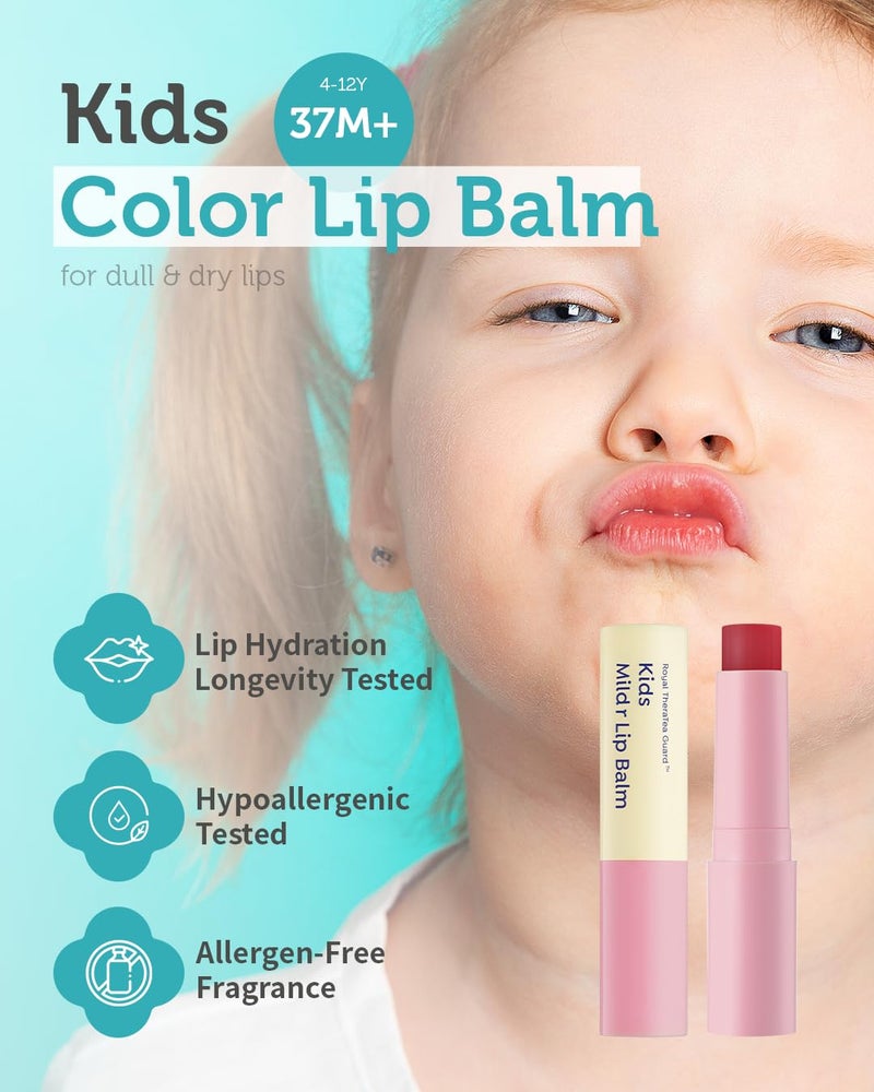 GOONGBE Kids' Color Lip Balm - Korean Kids Red Tint Lip Balm for Chapped and Cracked Lips with Natural Pigments - Hydrating Lips with Plant Oils and Shea Butter - Allergen Free Scent, 0.1 oz. - Image 2