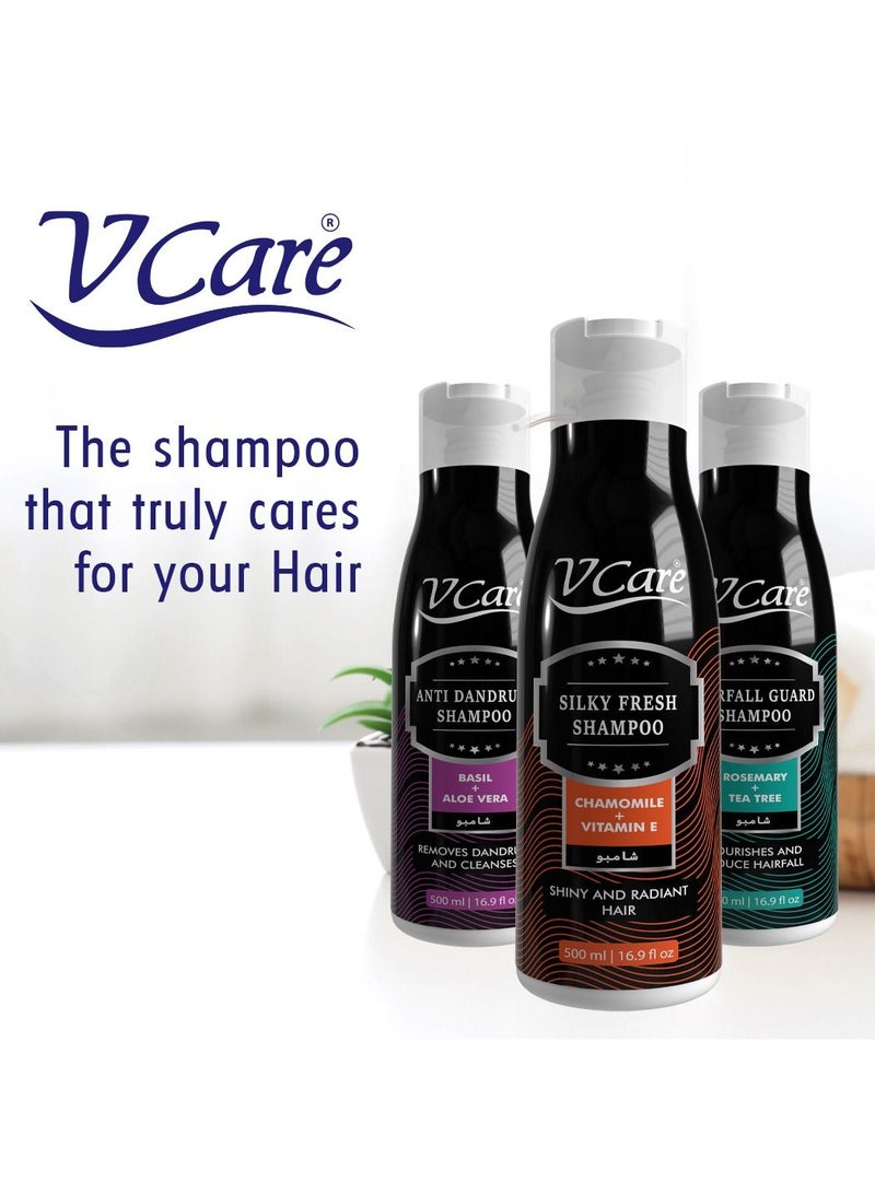 VCare Vcare Shampoo 500ml Revitalizing & Nourishing Formula| Basil & Aloe Vera Extract Shampoo | Promotes Healthy Hair Growth - Image 5