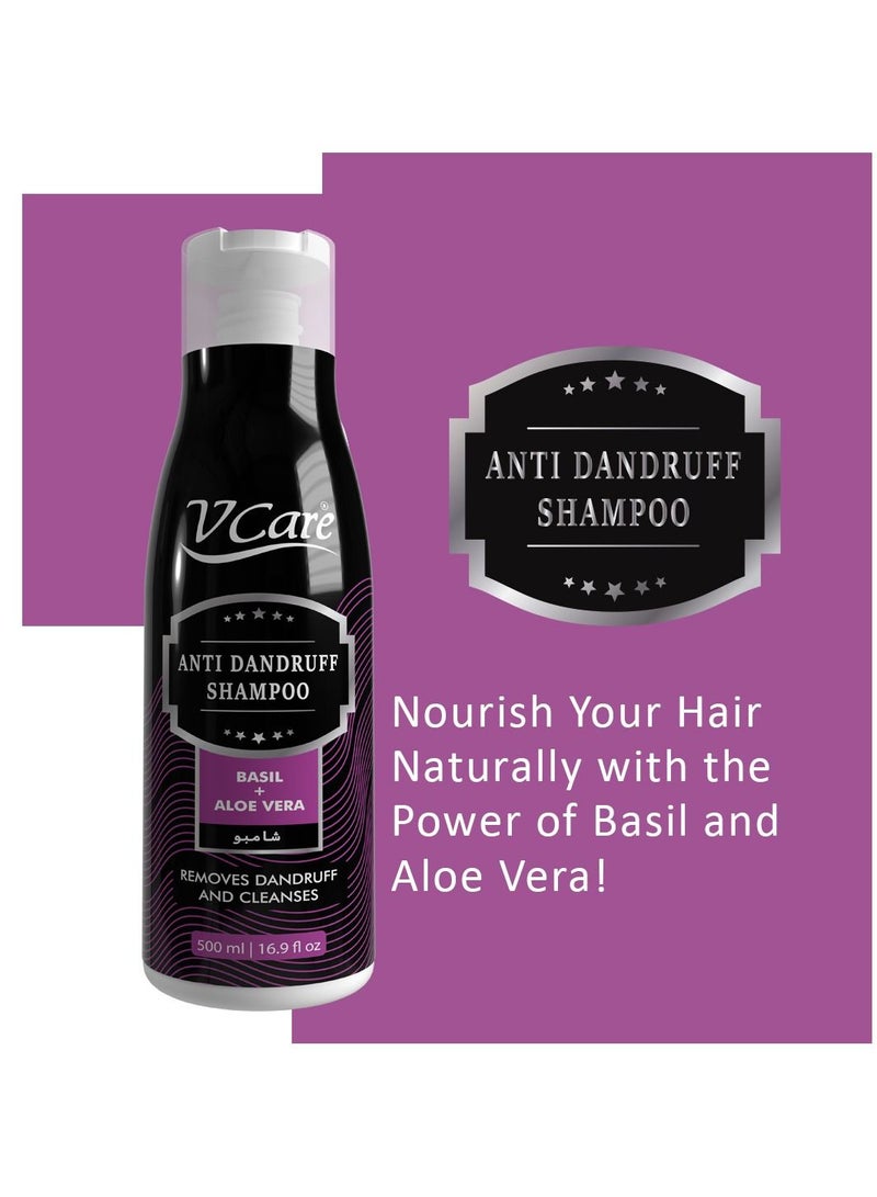 VCare Vcare Shampoo 500ml Revitalizing & Nourishing Formula| Basil & Aloe Vera Extract Shampoo | Promotes Healthy Hair Growth - Image 3