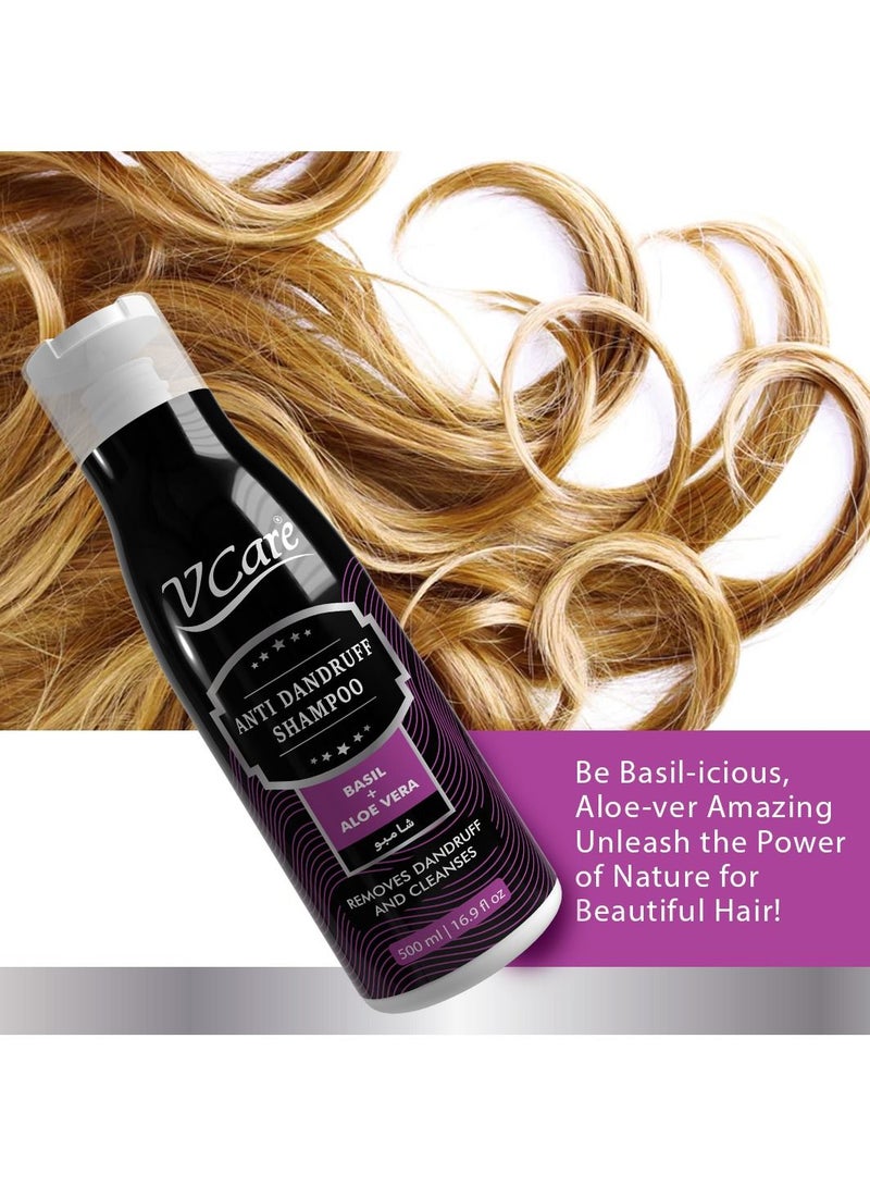 VCare Vcare Shampoo 500ml Revitalizing & Nourishing Formula| Basil & Aloe Vera Extract Shampoo | Promotes Healthy Hair Growth - Image 4