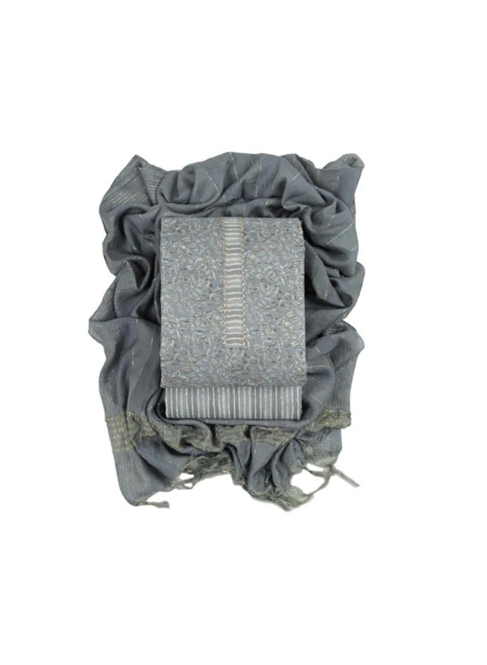 مملكة الإكسسوارات خامة فستان بدلة السلوار المطبوع غير المخيط من مزيج القطن للسيدات - Image 1