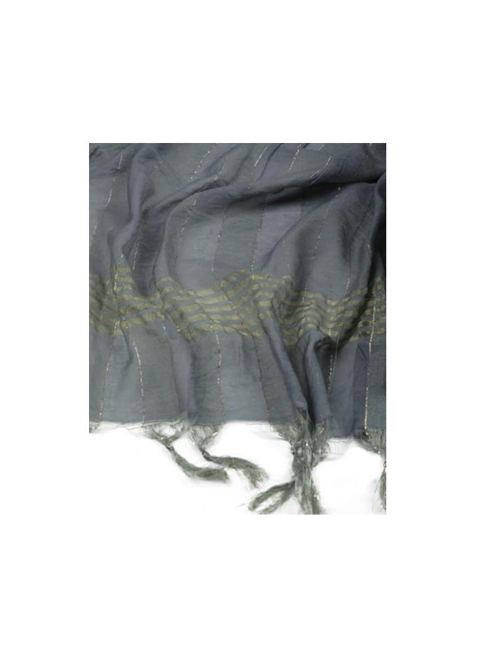 مملكة الإكسسوارات خامة فستان بدلة السلوار المطبوع غير المخيط من مزيج القطن للسيدات - Image 5