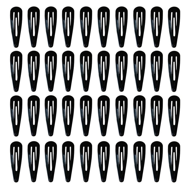 PIDOUDOU 40 Pack Black 2 Inch Barrettes Women Metal Snap Hair Clips Accessories - Image 1
