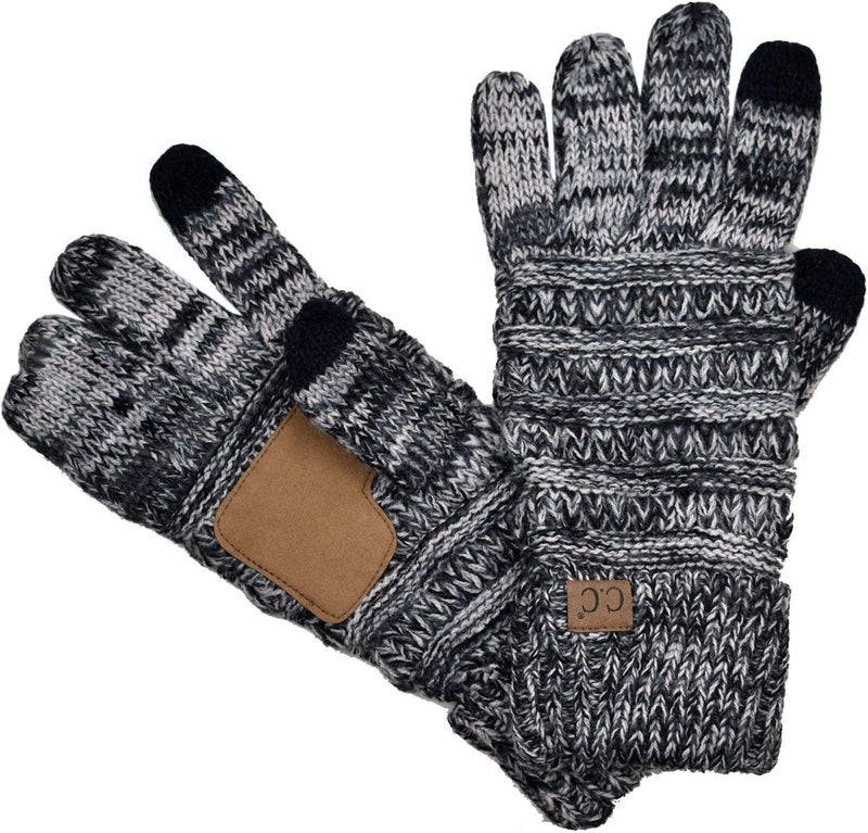 Cc Unisex Cable Knit Winter Warm Anti-Slip Touchscreen Texting Gloves - Image 1