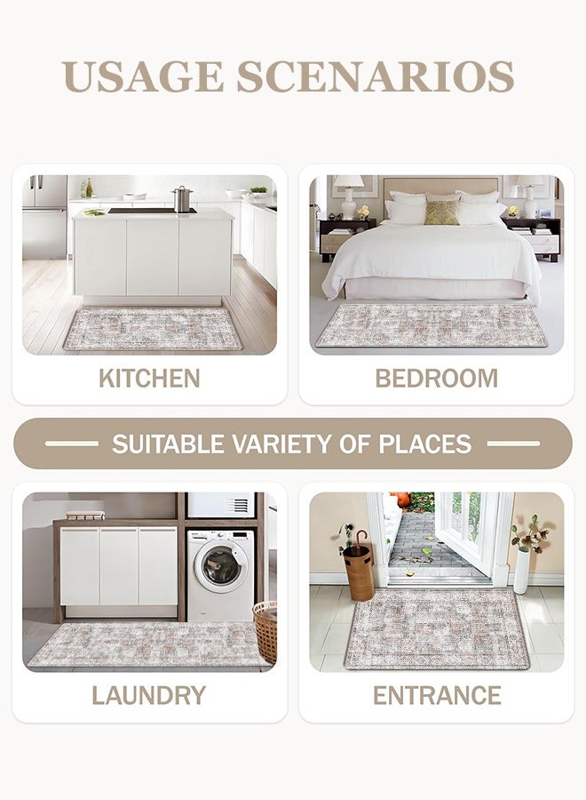 2 PCS Kitchen Floor Mats Rugs Set, Cushion Floor Carpet, Waterproof, Oil Resistant and Anti-Fatigue PU Standing Mat for Kitchen, Floor, Office, Sink, Laundry 45*75CM+45*120CM - Image 4