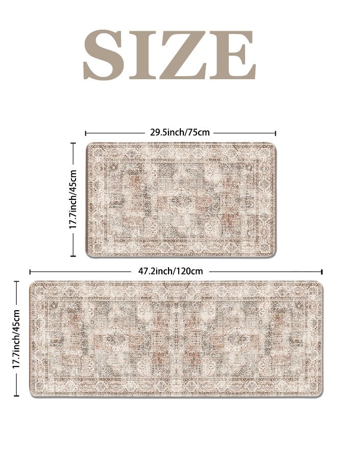 2 PCS Kitchen Floor Mats Rugs Set, Cushion Floor Carpet, Waterproof, Oil Resistant and Anti-Fatigue PU Standing Mat for Kitchen, Floor, Office, Sink, Laundry 45*75CM+45*120CM - Image 5