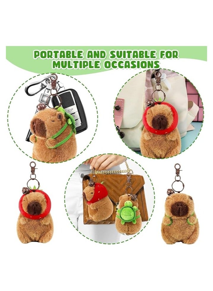general 2 Piece Capybara Plush Key Chain, Cute Capybara Stuffed Animal Doll Pendant, Realistic Capybara Stuffed Animal Toy, Capybara Pendant for Backpack Decoration Kids Gifts - Image 2