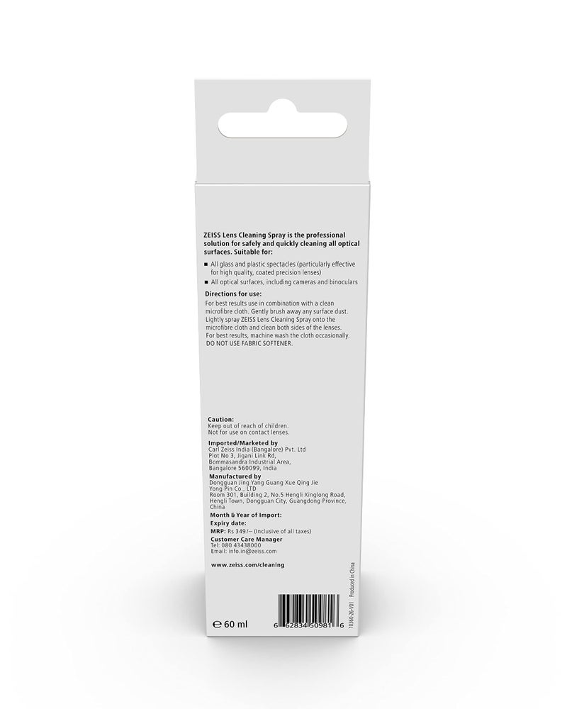 ZEISS Lens Cleaning Solution Kit 60ml with Microfiber Cloth- Pack of 1 | Perfect Lens Cleaner for Spectacles, Eyeglasses, Sunglasses, Camera Lenses and Binoculars - Image 3