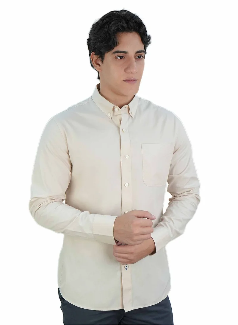 Men's Slim Fit Shirt: 100% Cotton Poplin, Long Sleeve
