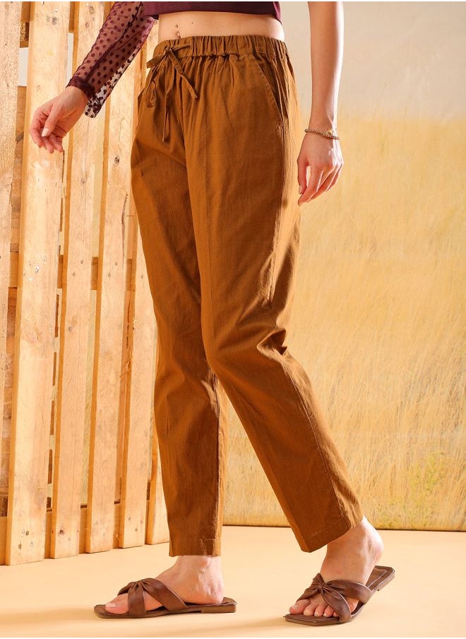 Freehand Women Regular Fit Solid Mid-Rise Pants  - Image 3