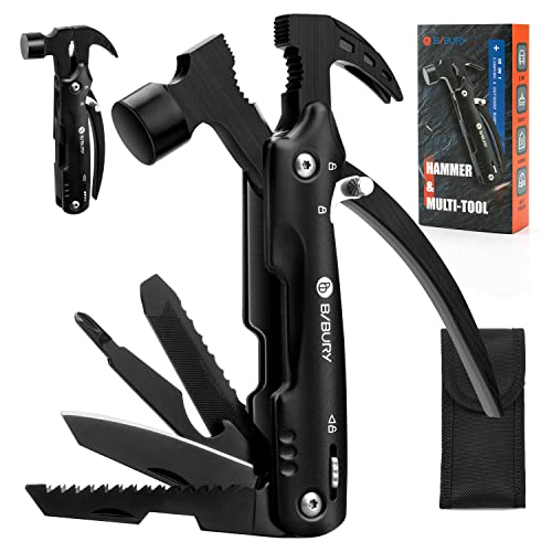 BIBURY Hammer Multitool, Christmas Stocking Stuffers for Men, 12-in-1 Survival Gear Outdoor Multi Tool, Gifts for Men Dad Him Husband, White Elephant Gifts for Adults, Anniversary Christmas Gifts - Image 1