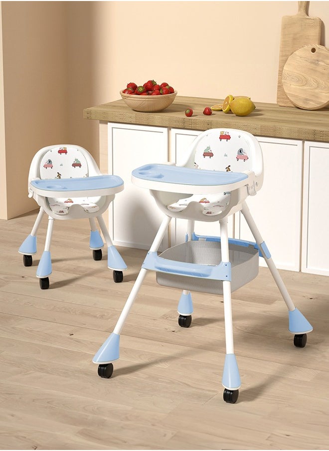 Occuwzz - 5 in 1 Baby High Chair High Chairs for Babies and Toddlers with Easy Clean Pu Cushion Removable Tray Adjustable Feet Foldable Modern Toddler High Chair - Image 1