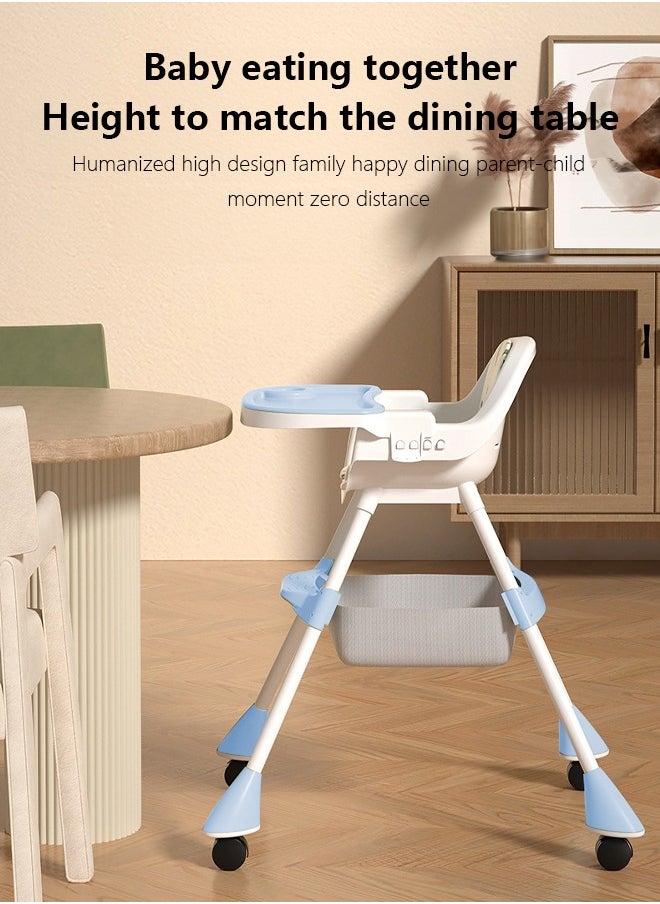 Occuwzz - 5 in 1 Baby High Chair High Chairs for Babies and Toddlers with Easy Clean Pu Cushion Removable Tray Adjustable Feet Foldable Modern Toddler High Chair - Image 1