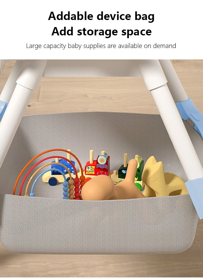 Occuwzz - 5 in 1 Baby High Chair High Chairs for Babies and Toddlers with Easy Clean Pu Cushion Removable Tray Adjustable Feet Foldable Modern Toddler High Chair - Image 1