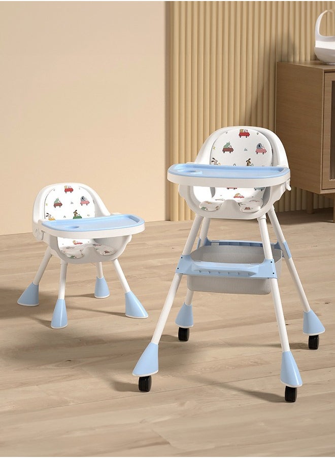 Occuwzz - 5 in 1 Baby High Chair High Chairs for Babies and Toddlers with Easy Clean Pu Cushion Removable Tray Adjustable Feet Foldable Modern Toddler High Chair - Image 1