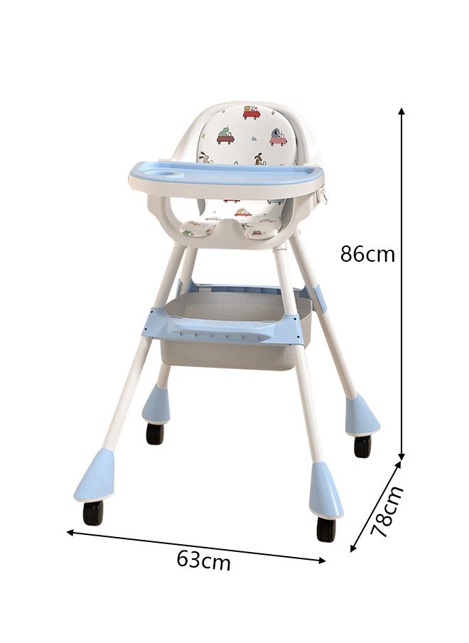 Occuwzz - 5 in 1 Baby High Chair High Chairs for Babies and Toddlers with Easy Clean Pu Cushion Removable Tray Adjustable Feet Foldable Modern Toddler High Chair - Image 1