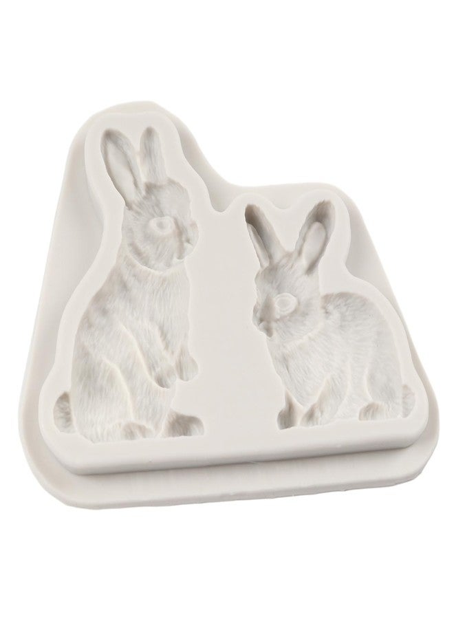 QDMOLDS قالب سيليكون على شكل أرنب من QDMOLDS، قالب حلوى شوكولاتة على شكل أرنب عيد الفصح لتزيين الكيك والكب كيك، مناسب لأعمال السكر، مصنوع من طين البوليمر، عجينة السكر. - Image 4