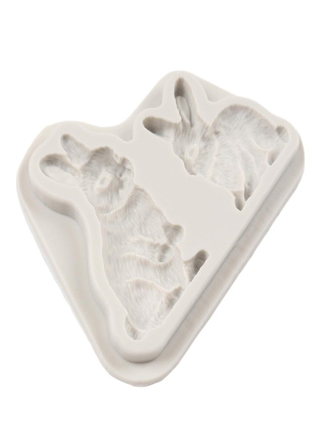 QDMOLDS قالب سيليكون على شكل أرنب من QDMOLDS، قالب حلوى شوكولاتة على شكل أرنب عيد الفصح لتزيين الكيك والكب كيك، مناسب لأعمال السكر، مصنوع من طين البوليمر، عجينة السكر. - Image 5
