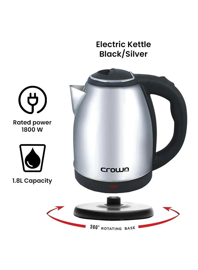 كراون لاين غلاية كهربائية بدون سلك 1.8 L 1800 W KT-157 فولاذ مقاوم للصدأ - Image 2