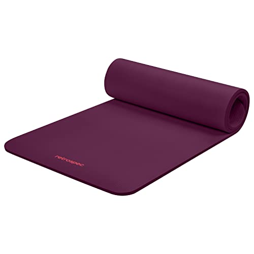Retrospec Solana Yoga Mat 1/2" Thick w/Nylon Strap for Men & Women - Non Slip Excercise Mat for Yoga, Pilates, Stretching, Floor & Fitness Workouts - Image 1